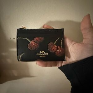 Coach Black and Red Cherry Women's Wallet
